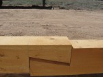 Closeup of joint between two beam sections
