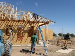 Beams lifted into place